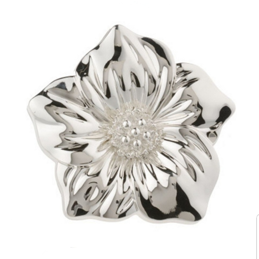 Silver Safekeeper Flower Shape Jewelry Box Greiner